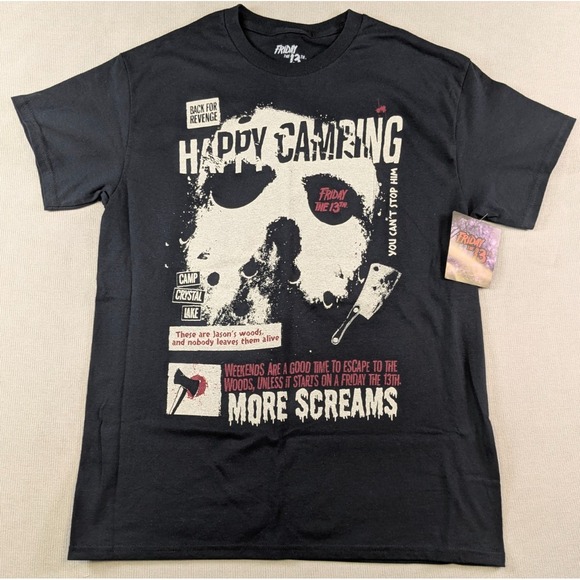 Friday The 13Th Other - Jason Voorhees Shirt Mens Medium Black Friday The 13th New Horror Halloween 80s